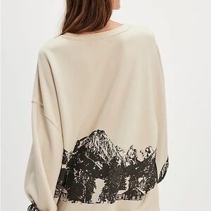 Free People Cream and Black Mountain Sweater